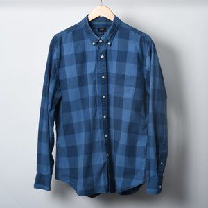 Men's J. Crew Blue on Blue Plaid Button Down XL